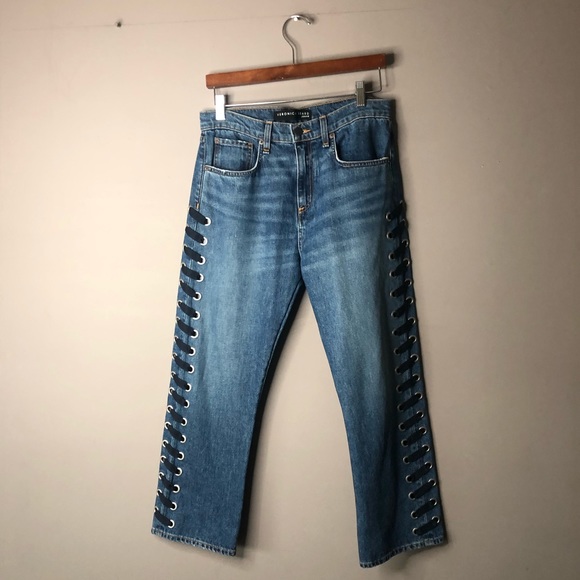 Veronica Beard Ines Lace Up Jeans 28 - Picture 3 of 10